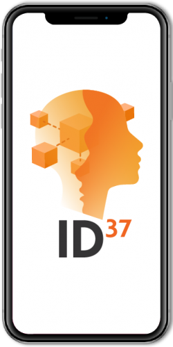 id37 NovuGens ID37 logo on smartphone